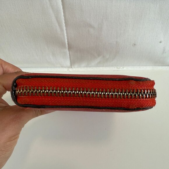 Michael Kors Orange Leather Long Zip Wallet - Picture 6 of 7